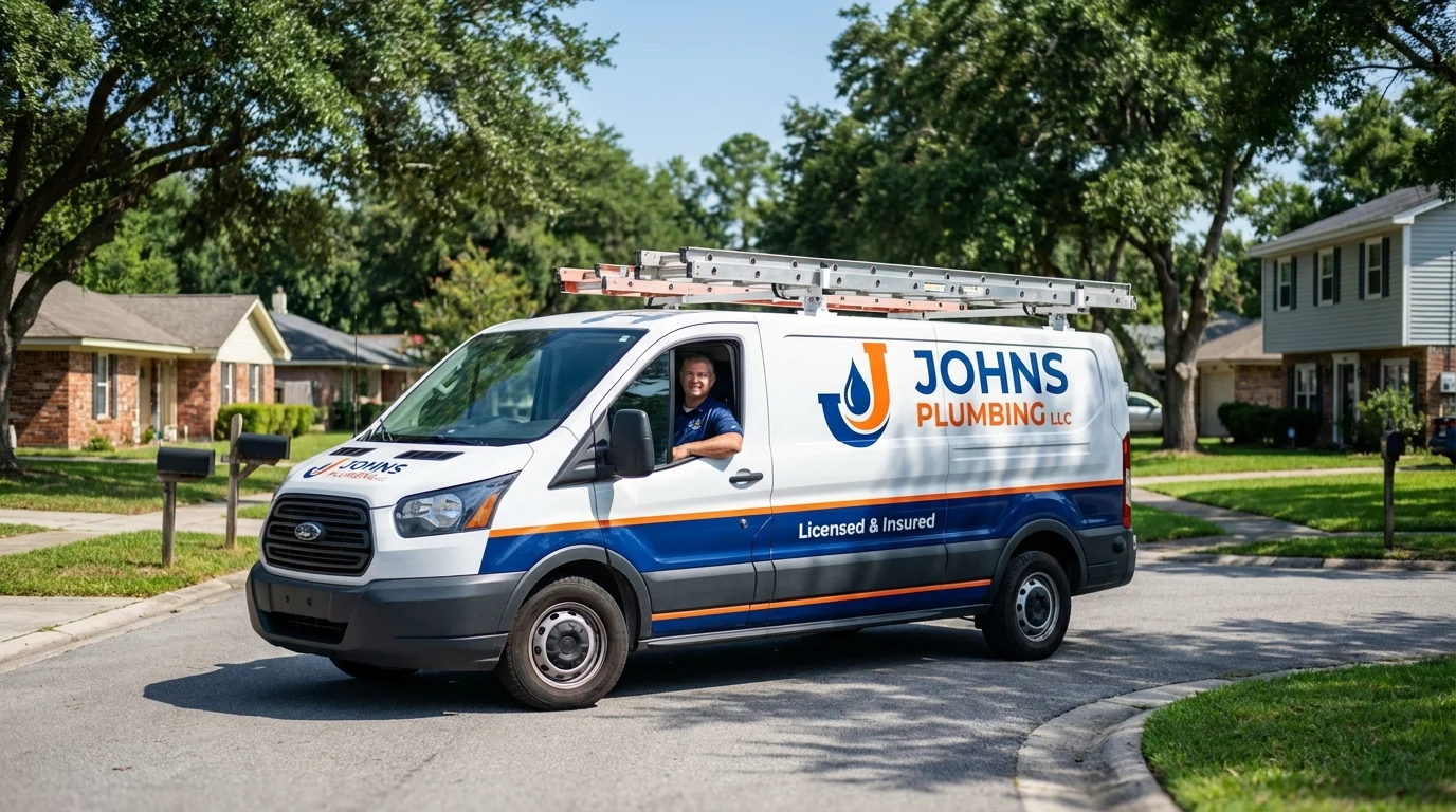 Johns Plumbing LLC service van in Stillman Valley, IL
