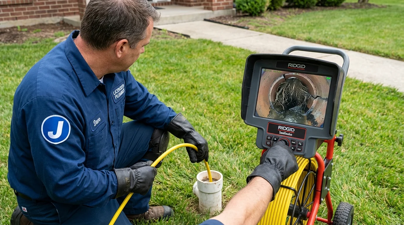 Sewer camera inspection being performed by Johns Plumbing LLC in Stillman Valley